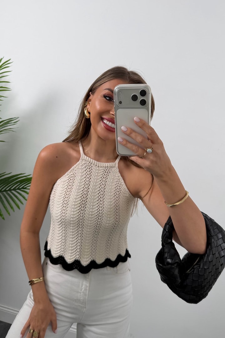 Massi Model Ajurlu Örme Bluz