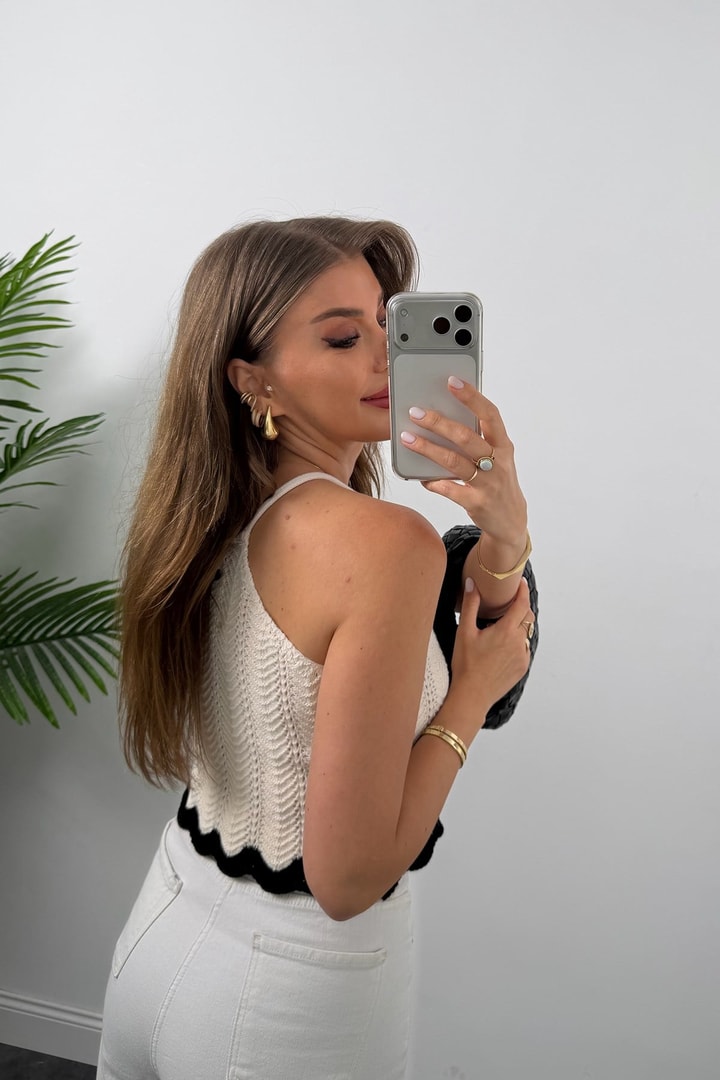 Massi Model Ajurlu Örme Bluz
