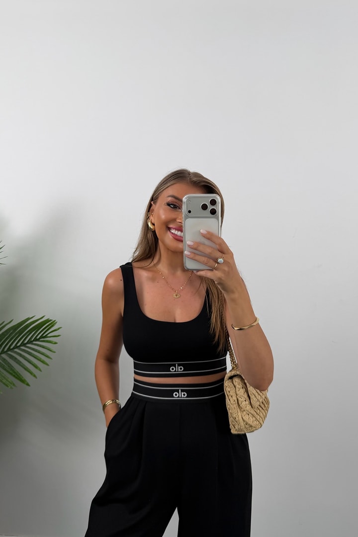 Ola Palazzo Büstiyer Modal Kumaş Dökümlü Takım
