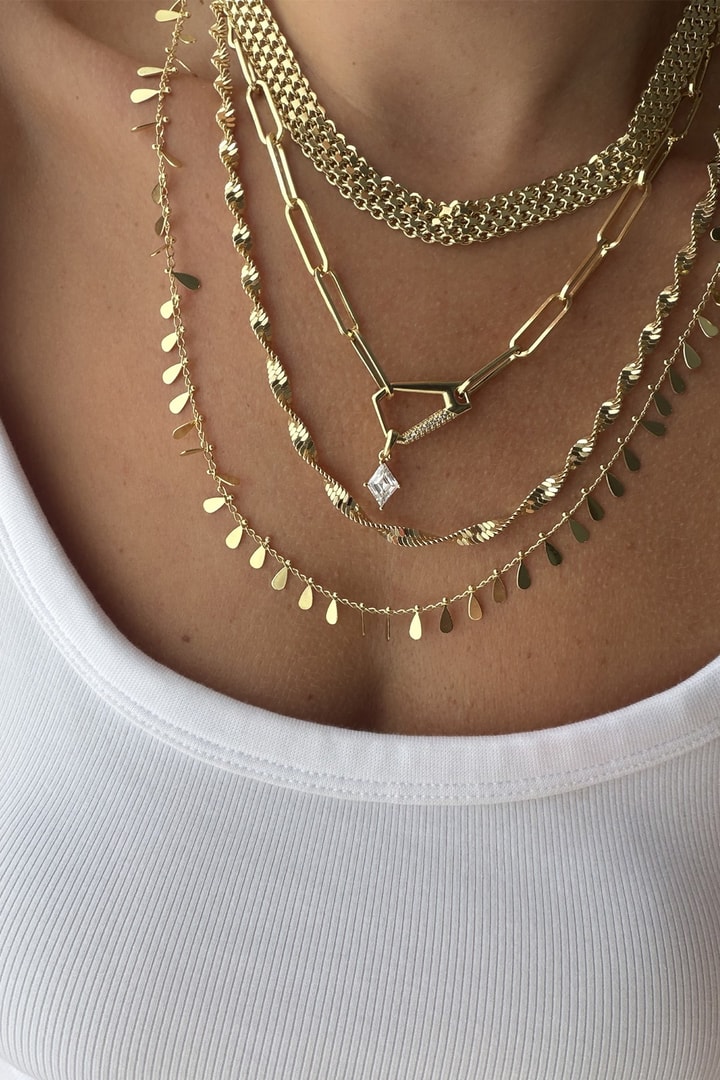 Özel Seri Damla Pul Kolye