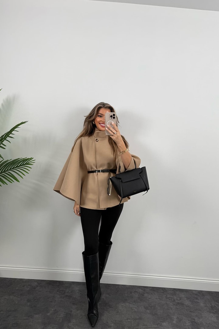 Pinterest Kemerli Kaşe Panço Kaban Camel
