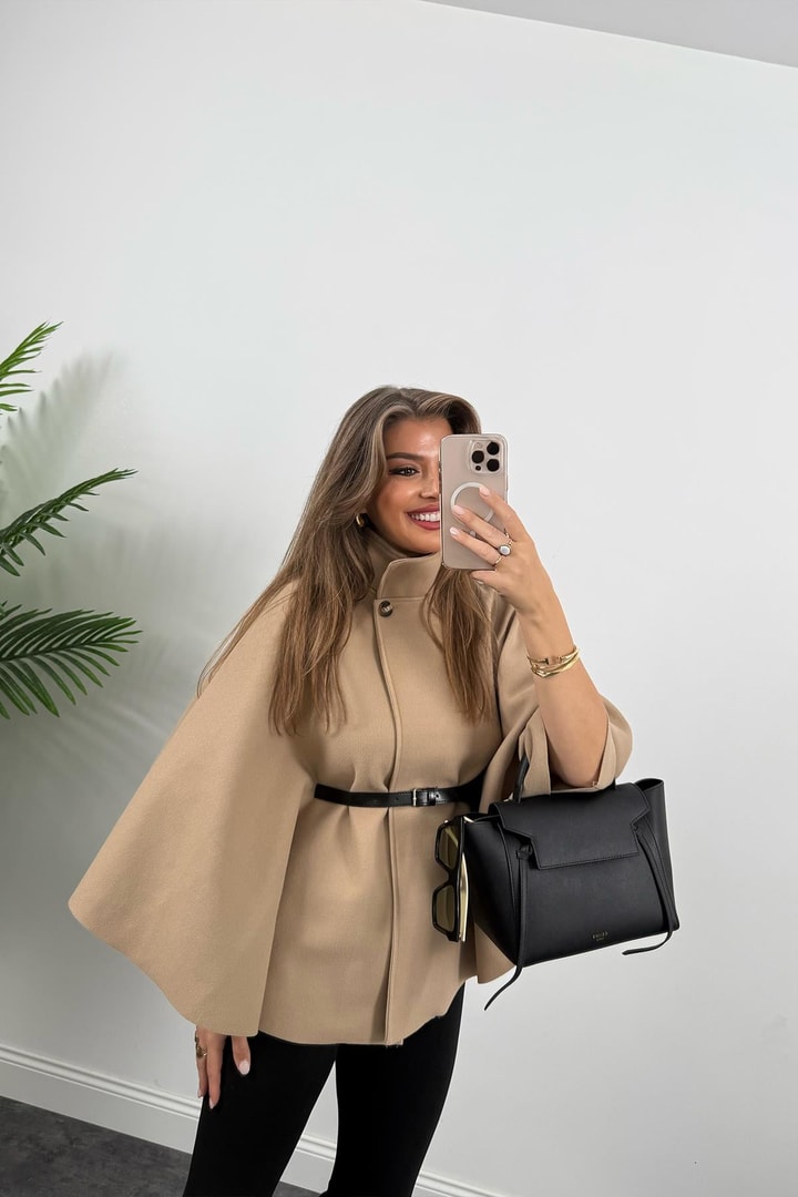 Pinterest Kemerli Kaşe Panço Kaban Camel