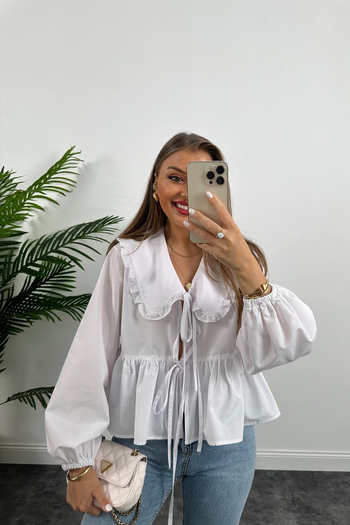 Pinterest Model Bebe Yaka Romantik Gömlek