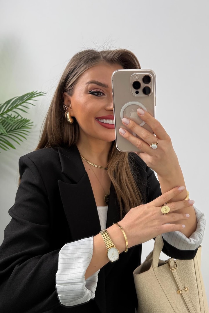 Premium Kalite Marin Astarlı Double Kumaş Blazer Ceket Siyah 