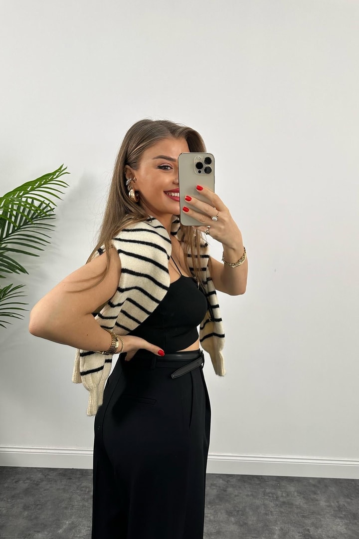 Premium Kalite Nisan Marka Double Kumaş Palazzo Pantolon Siyah 