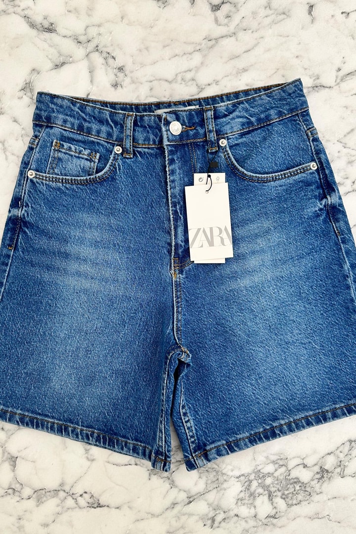 Premium Kalite Şehir Boy Boyfit Jean Şort  Klasik Mavi