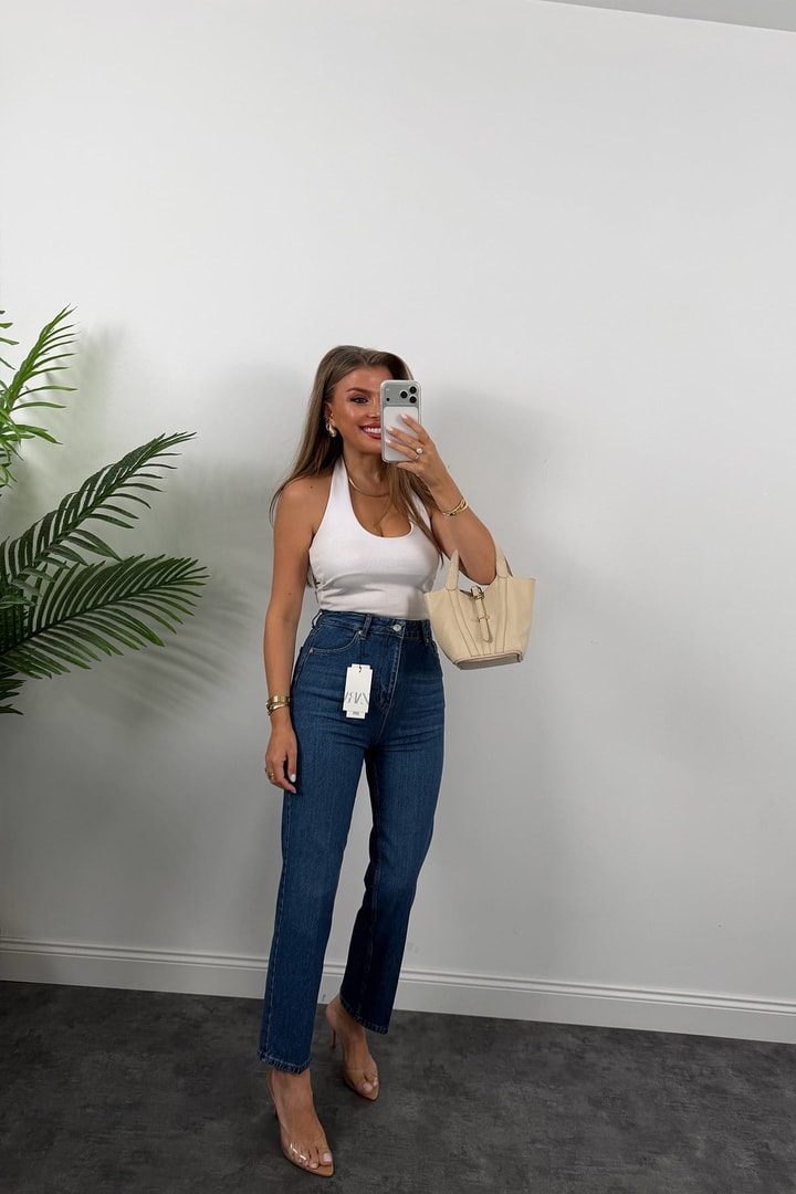 Premium Seri Kalem Paça Ütülü BF Jean 1020 Orta Mavi