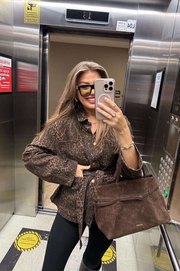 Premium Seri Leopar Jean Trençkot