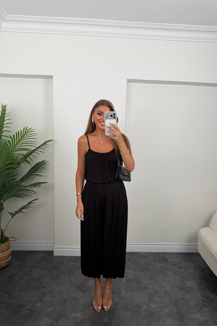 Premium Seri Pantolon Bluz Harem Takım Siyah