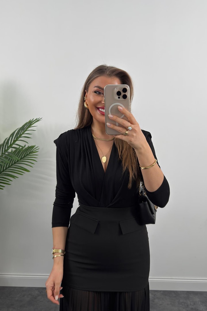 Premium Seri Şifon Detaylı Tasarım Midi Boy Etek