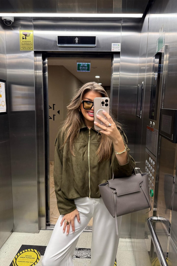 Premium Seri Süet Bomber Ceket Haki