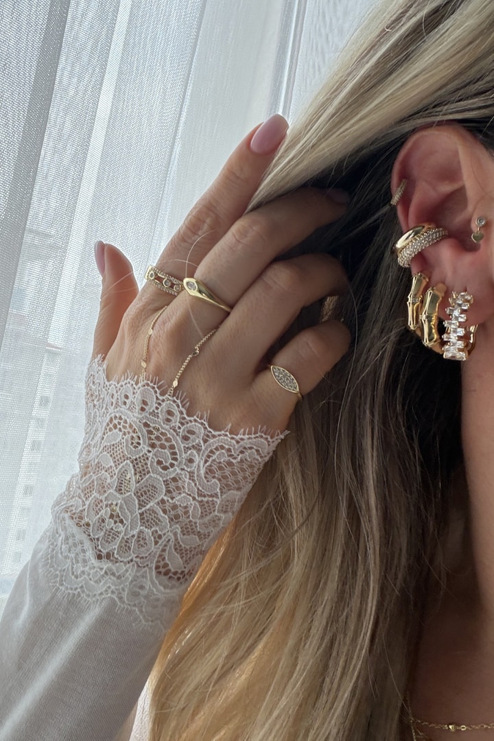 Xupıng Baget Taşlı Ritim Model Küpe