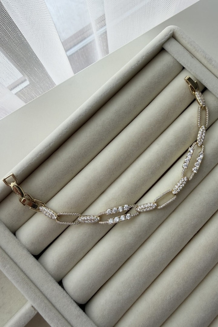 Xupıng Full Kristal Taşlı Oval Bileklik