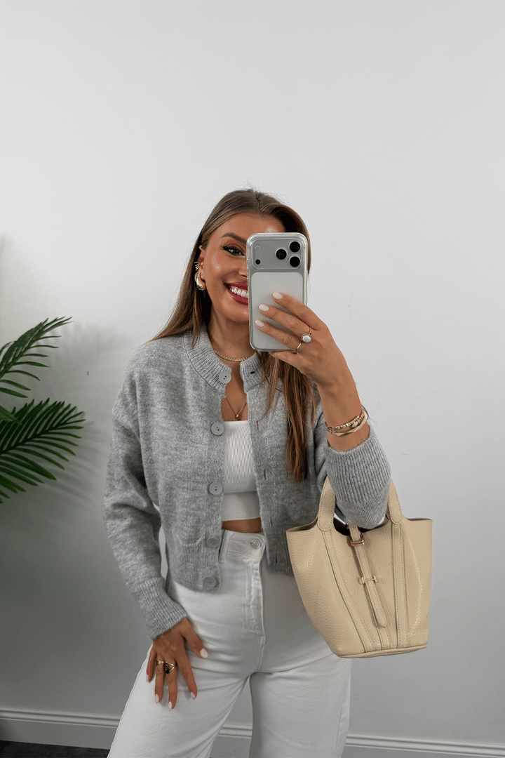 Yumoş Basic Hırka Gri