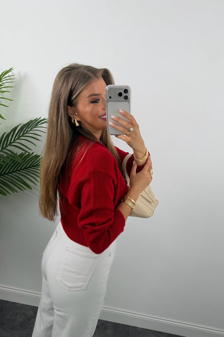 Yumoş Basic Hırka Kırmızı