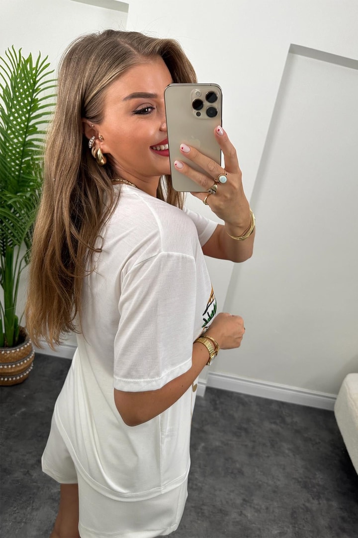 Zra Model Önü Renkli Kız Basic Tshirt