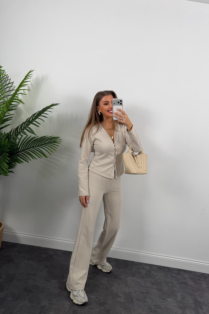 Zra Model Selanik Triko Yumoş Takım Taş
