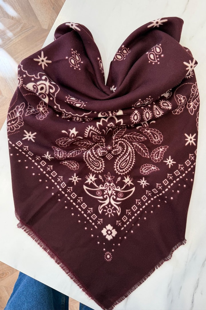 Marka Model Bordo Şal 110x110