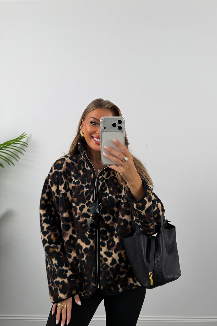 Oysh Model Polar Ceket Leopar