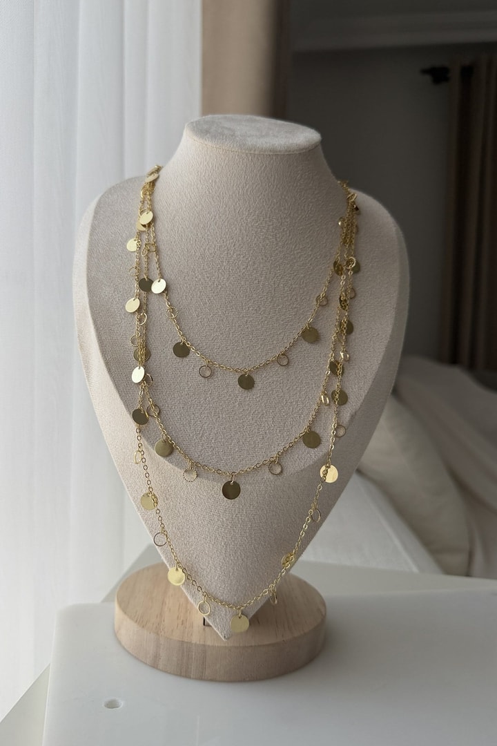 Özel Seri Pul Sallantılı Üçlü Set Kolye