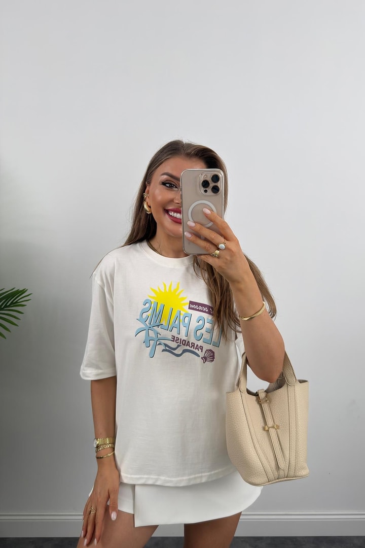 Paradise İkonik Yaz Serisi %100 Pamuklu Tshirt
