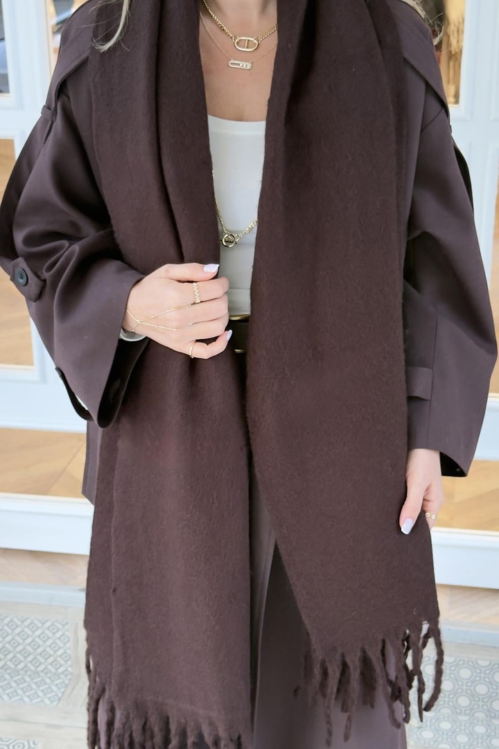 Pinterest Puffy Şal Atkı (Acı Kahve)