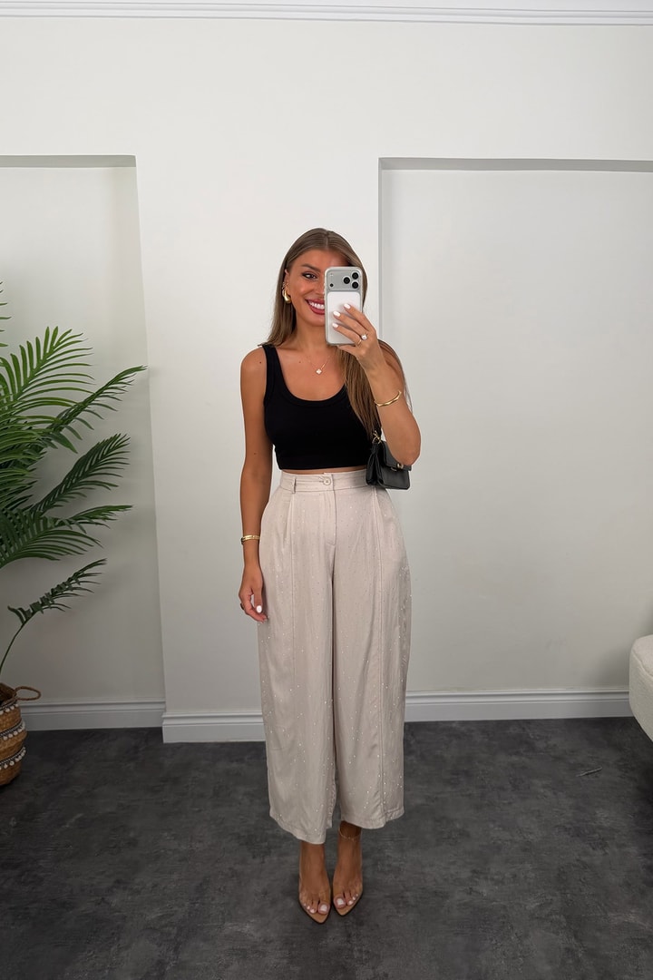 Premium Seri Taşlı Tensel Harem Pantolon Taş