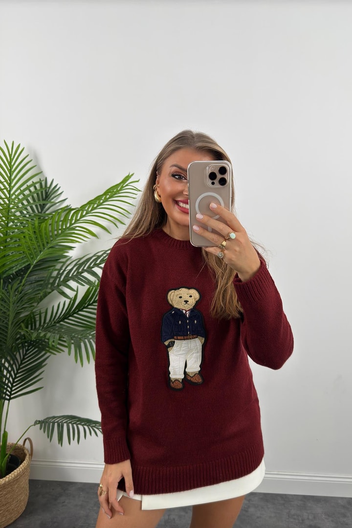 Teddy Bear Yumoş Basic Kazak Bordo