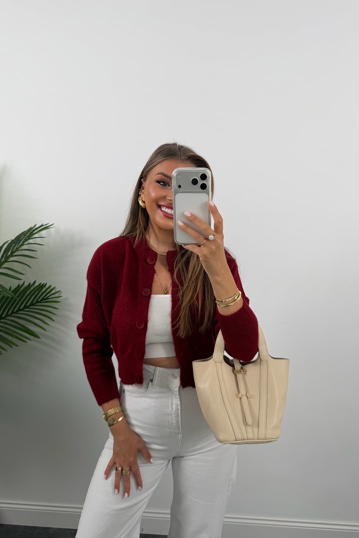 Yumoş Basic Hırka Bordo