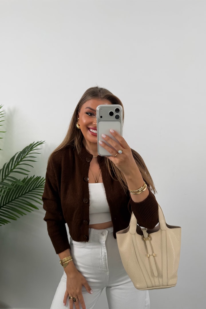 Yumoş Basic Hırka Acı Kahve