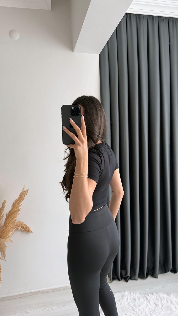 Alone Premium Doku Orj Marka Crop Bluz Siyah