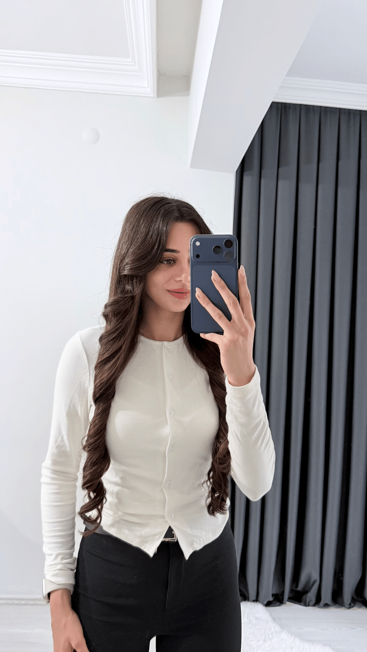 Anna Ekru Kendinden Atletli Bluz