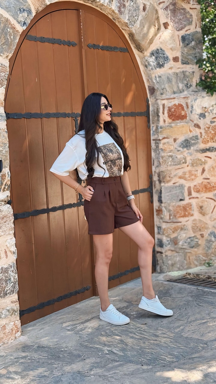 Bohre Mini Kahve Şort