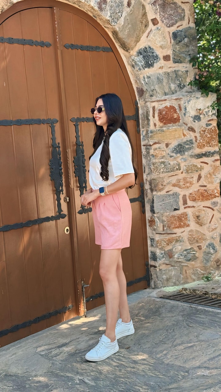 Bohre Mini Pembe Şort