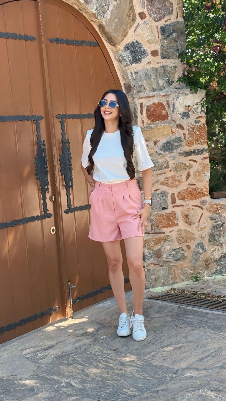 Bohre Mini Pembe Şort