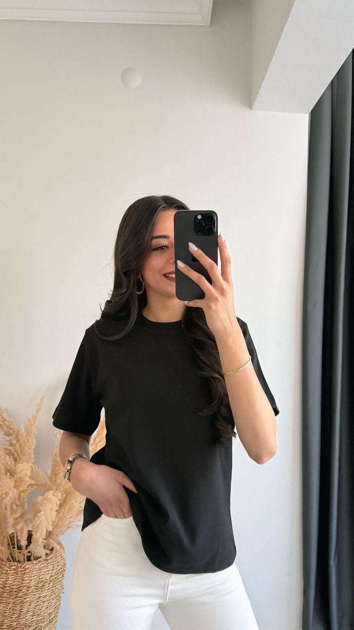 Cosi Pamuklu  Basic Tshirt Siyah