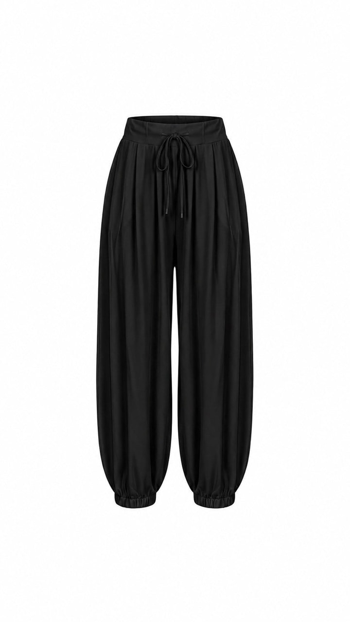 Dercos İp Kemerli Buzzy Siyah Pantolon