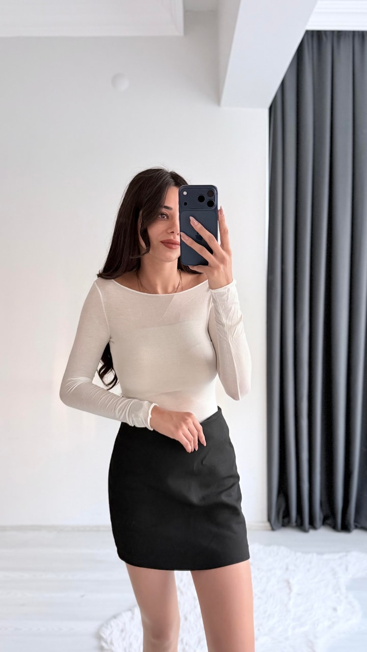 Faylin Beyaz Transparan Body