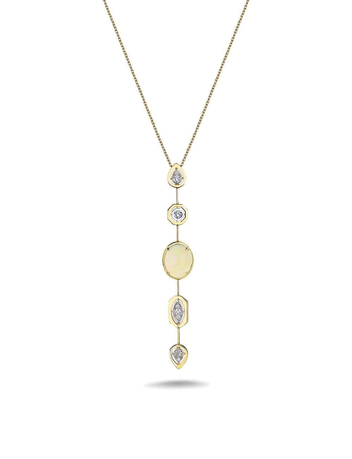 Gold Focus Taşlı Tasarım Dekolte 14K Özel Seri Kolye