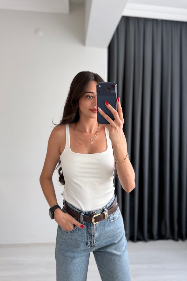 Jova Askılı Zıbın Beyaz Bodysuit
