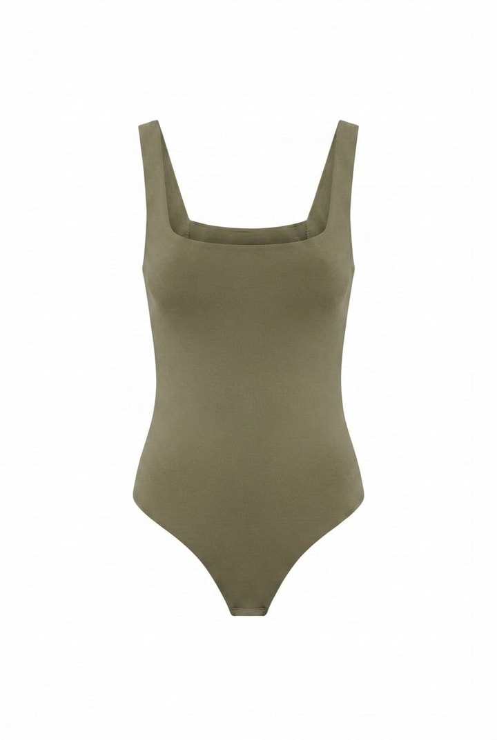 Jova Askılı Zıbın Haki Bodysuit
