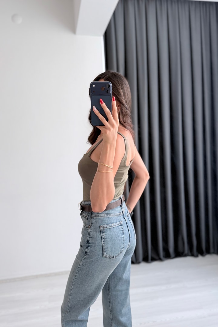 Jova Askılı Zıbın Haki Bodysuit