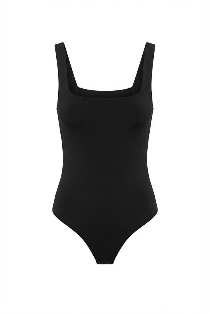 Jova Askılı Zıbın Siyah Bodysuit