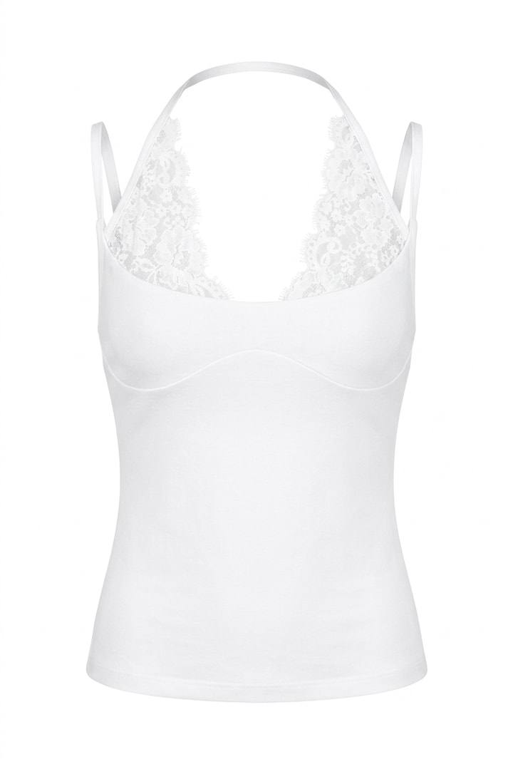 Kindy Beyaz Dantel Detaylı Bodysuit