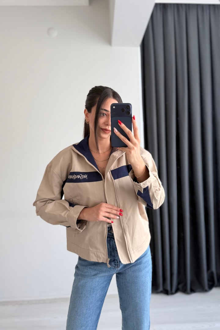 Lare Şerit Detaylı Marka Model Ceket Taş