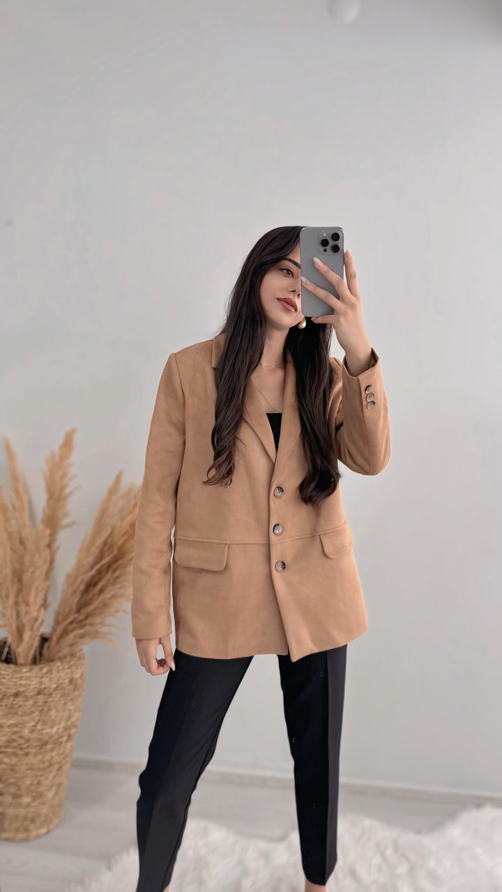 Logic Taba Süet Blazer Ceket
