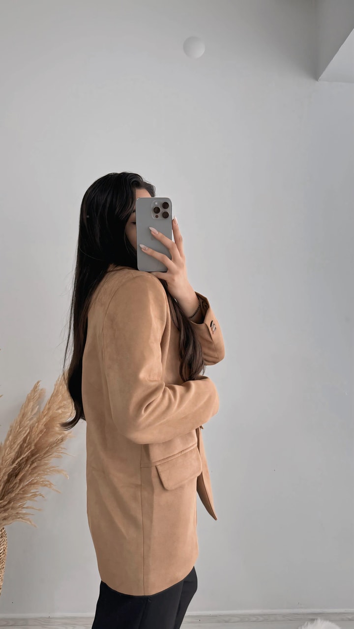 Logic Taba Süet Blazer Ceket