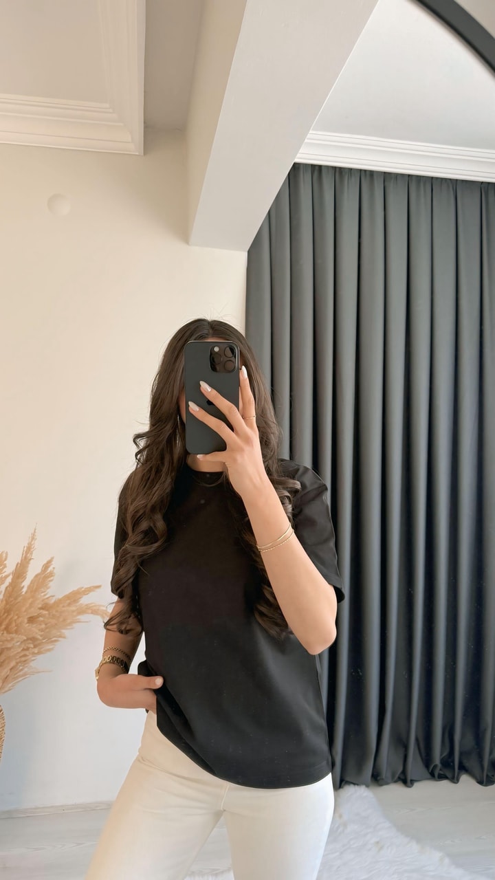 Mast Dilvin Pamuklu  Basic Tshirt Siyah