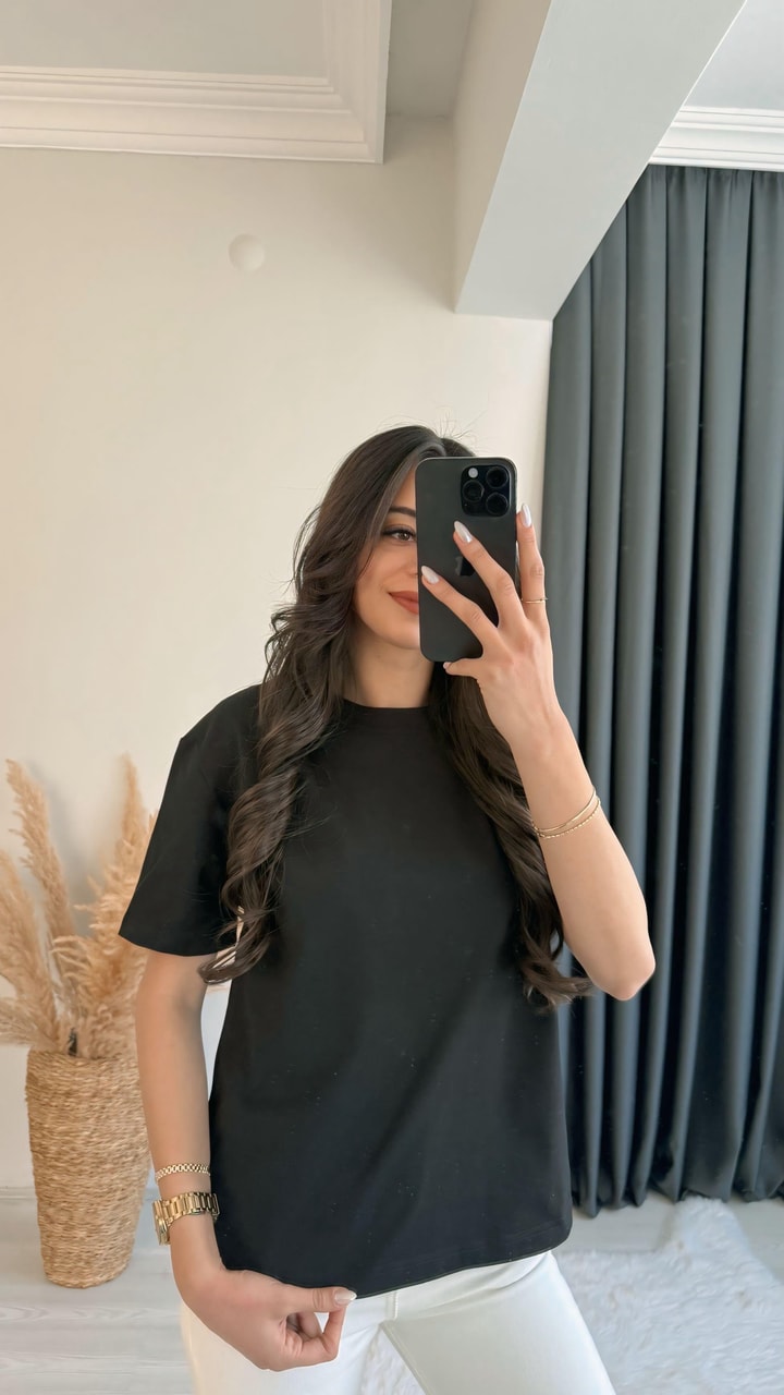Mast Dilvin Pamuklu  Basic Tshirt Siyah