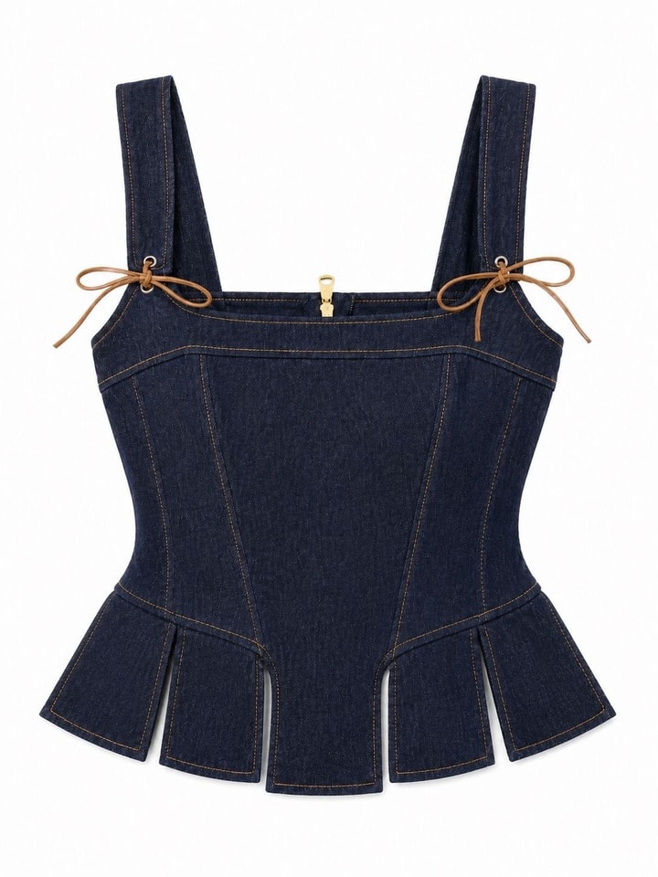 Moanna Fiyonklu Denim Bluz